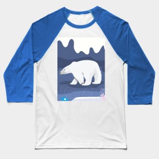 Cute Cartoon Polar Bear Baseball T-Shirt